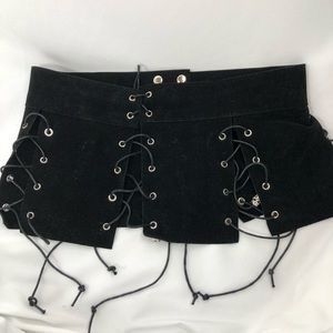 Nasty Gal Suede Black Corset Belt